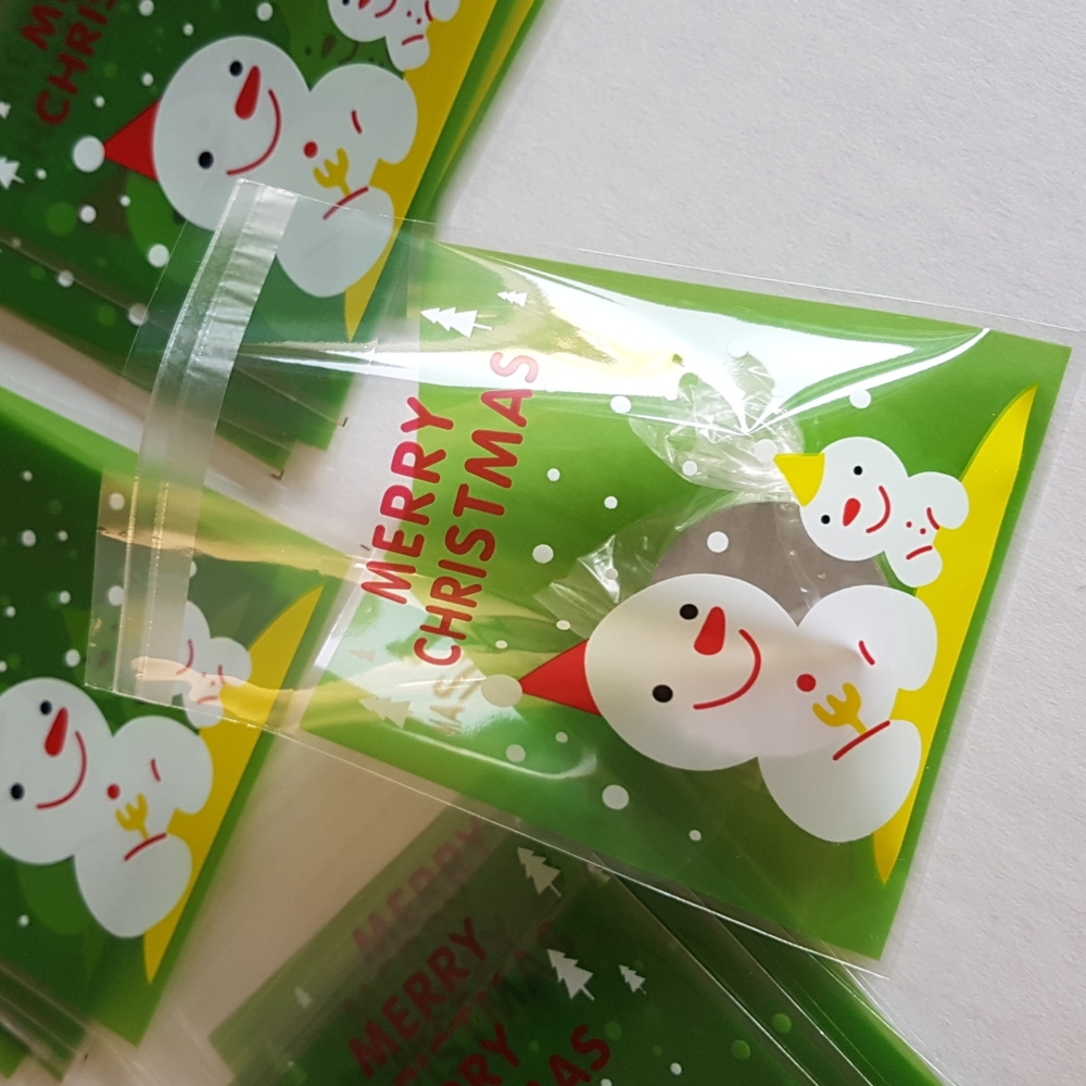 🎅🏼40 pcs Merry Christmas Treat Bags Favor Bags 3.8"x3.8" Inches